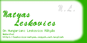 matyas leskovics business card
